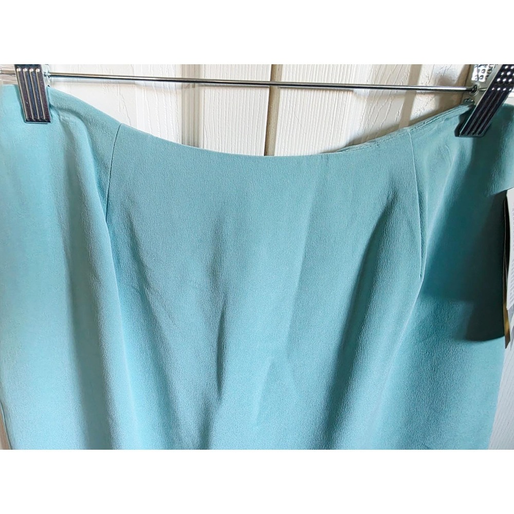 Rena Rowan 10 Vintage 100% Silk Pencil Skirt Aqua Blue South Beach NWT - Picture 10 of 15